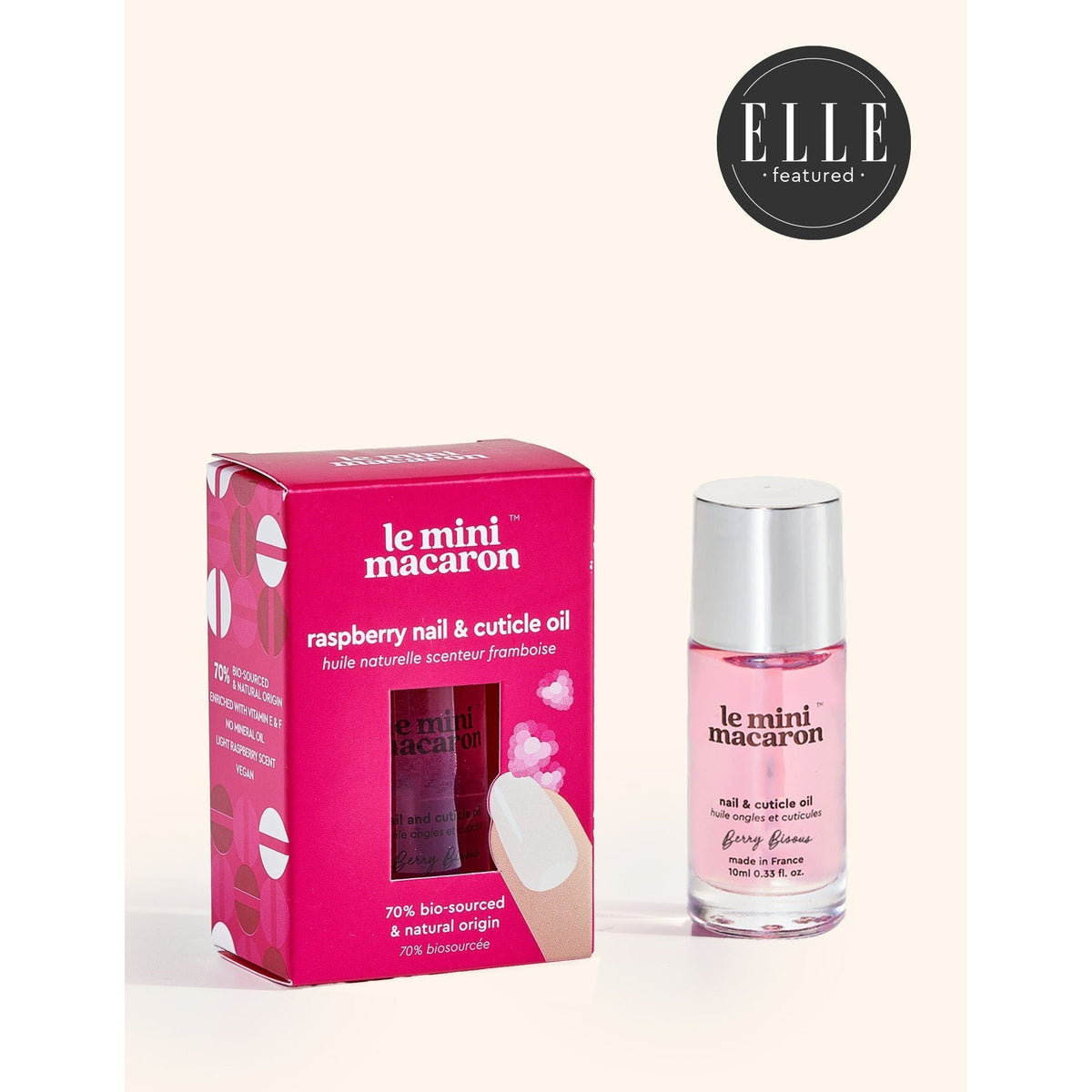 Le Mini Macaron - Berry Bisous Raspberry Nail & Cuticle Oil - Nail Treatment at Beyond Polish