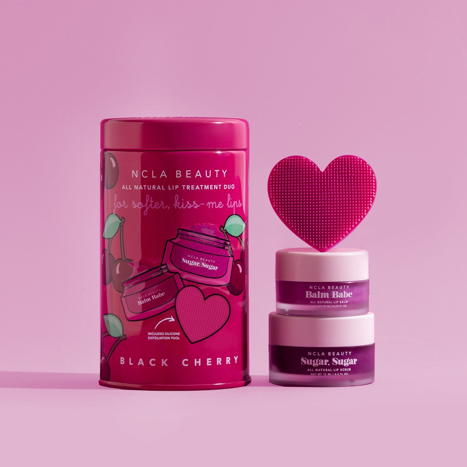 NCLA - Lip Care Duo + Lip Scrubber - Black Cherry - Lips - Nail Polish at Beyond Polish