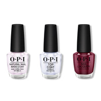 OPI - Nail Lacquer Combo - Base, Top & Malaga Wine 0.5 oz - #NLL87 - Nail Lacquer - Nail Polish at Beyond Polish