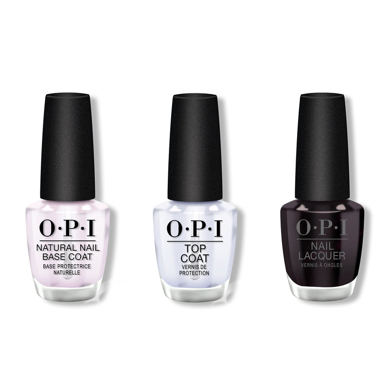OPI - Nail Lacquer Combo - Base, Top & Lincoln Park After Dark 0.5 oz - #NLW42 - Nail Lacquer - Nail Polish at Beyond Polish