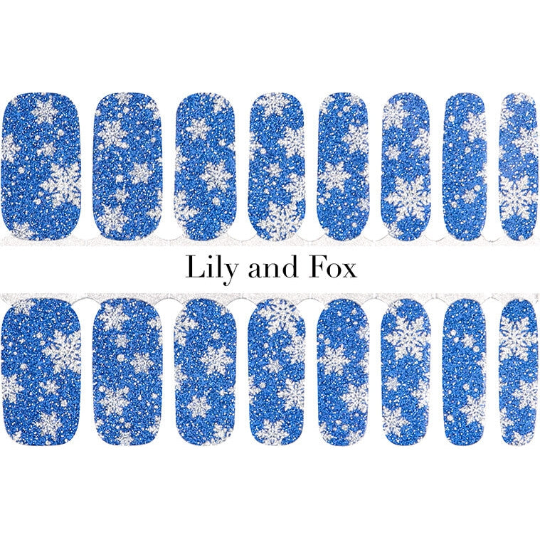 Lily And Fox - Nail Wrap - Snow - Blue (Glitter) - Nail Wrap - Nail Polish at Beyond Polish