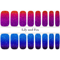 Lily And Fox - Nail Wrap - Swimming At Sunset (Glitter) - Nail Wrap - Nail Polish at Beyond Polish