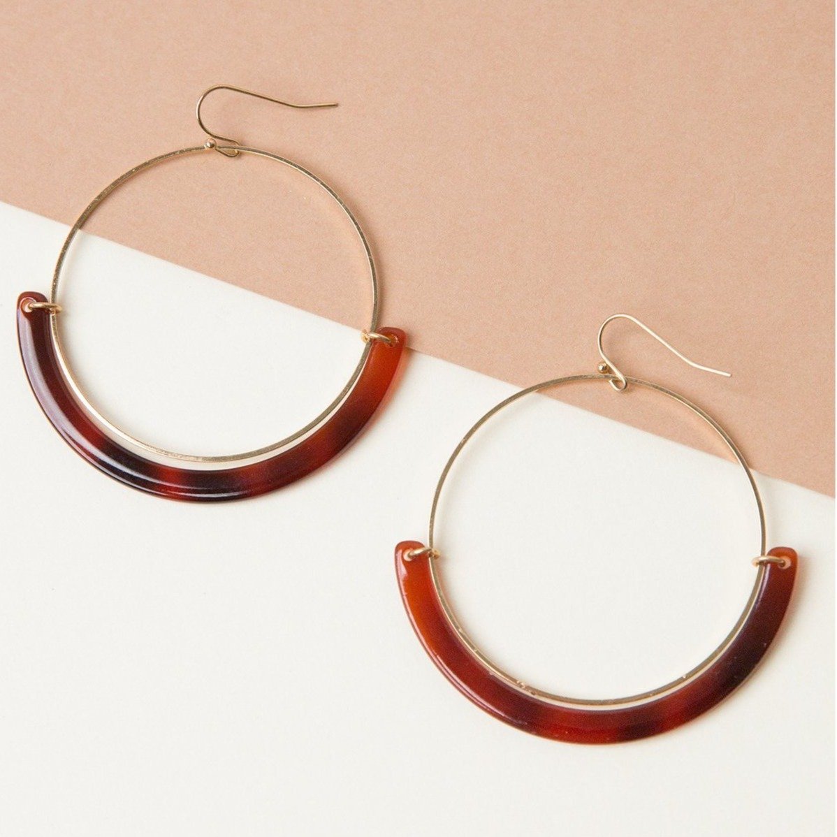 Amber Resin Hoop Earrings - Earrings - Nail Polish at Beyond Polish