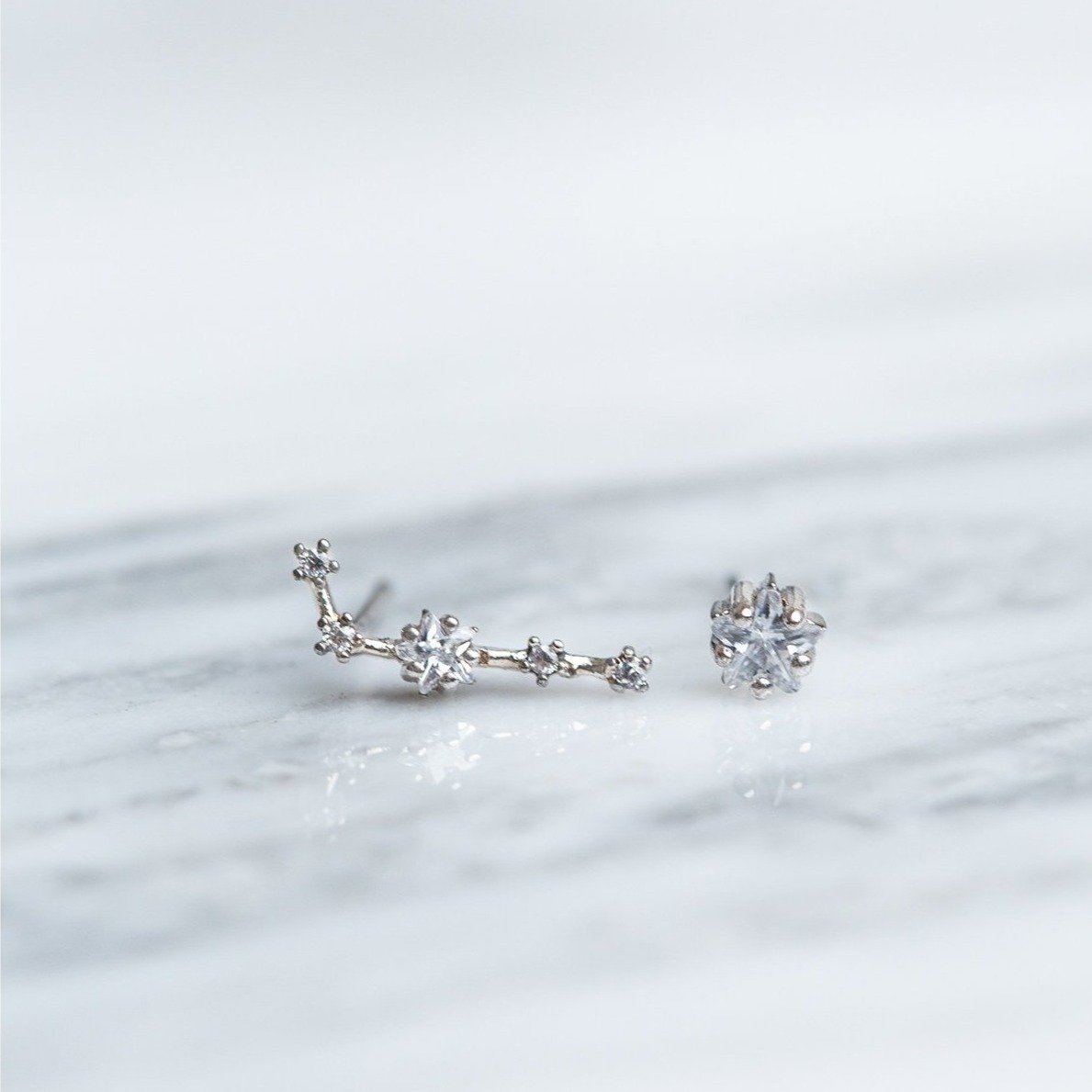 Aries 24k White Gold Plated Studs - Earrings - Nail Polish at Beyond Polish