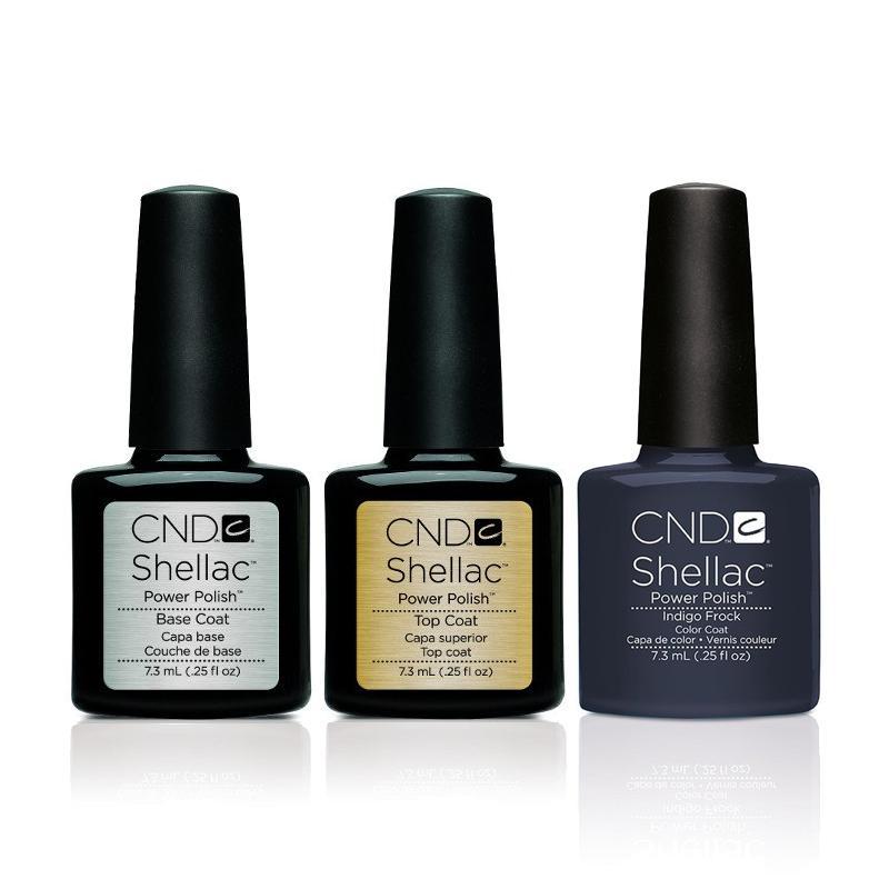 CND - Shellac Combo - Base, Top & Indigo Frock - Gel Polish - Nail Polish at Beyond Polish