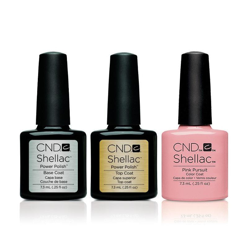 CND - Shellac Combo - Base, Top & Pink Pursuit - Gel Polish - Nail Polish at Beyond Polish