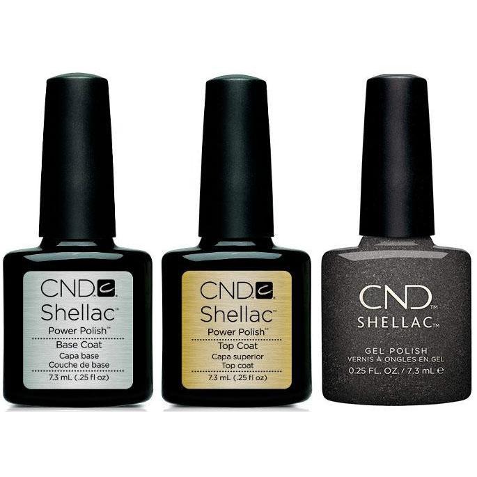 CND - Shellac Combo - Base, Top & Powerful Hematite - Gel Polish - Nail Polish at Beyond Polish