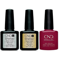 CND - Shellac Combo - Base, Top & Rebellious Ruby - Gel Polish - Nail Polish at Beyond Polish