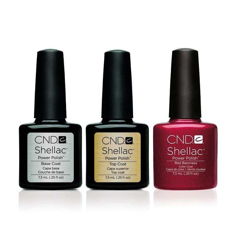 CND - Shellac Combo - Base, Top & Red Baroness - Gel Polish - Nail Polish at Beyond Polish