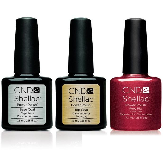 CND - Shellac Combo - Base, Top & Ruby Ritz - Gel Polish - Nail Polish at Beyond Polish