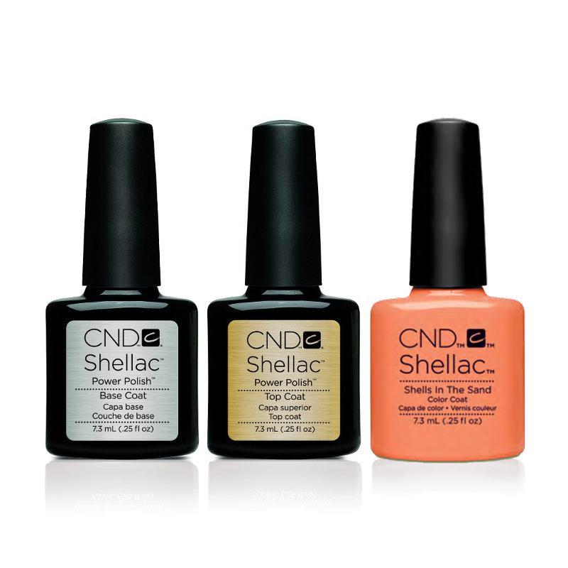 CND - Shellac Combo - Base, Top & Shells In The Sand - Gel Polish - Nail Polish at Beyond Polish