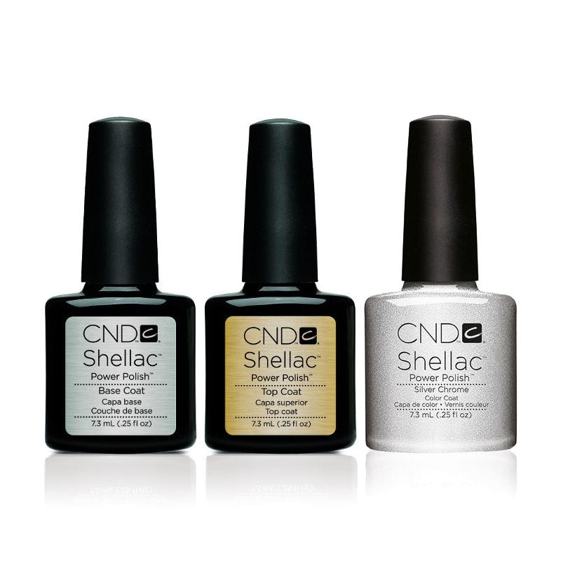 CND - Shellac Combo - Base, Top & Silver Chrome - Gel Polish - Nail Polish at Beyond Polish