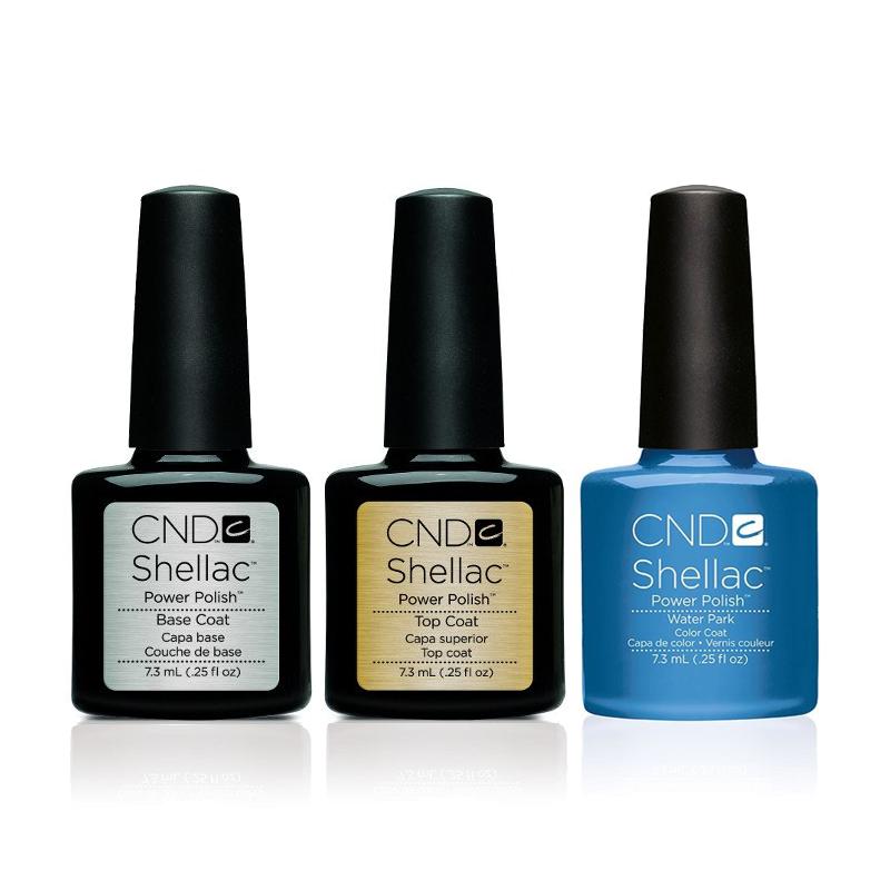 CND - Shellac Combo - Base, Top & Water Park - Gel Polish - Nail Polish at Beyond Polish