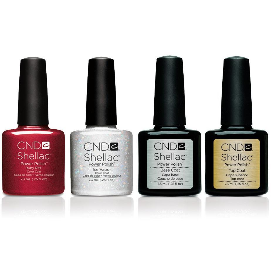 CND - Shellac Combo - Ruby Ritz & Ice Vapor with Base & Top Coat - Gel Polish - Nail Polish at Beyond Polish