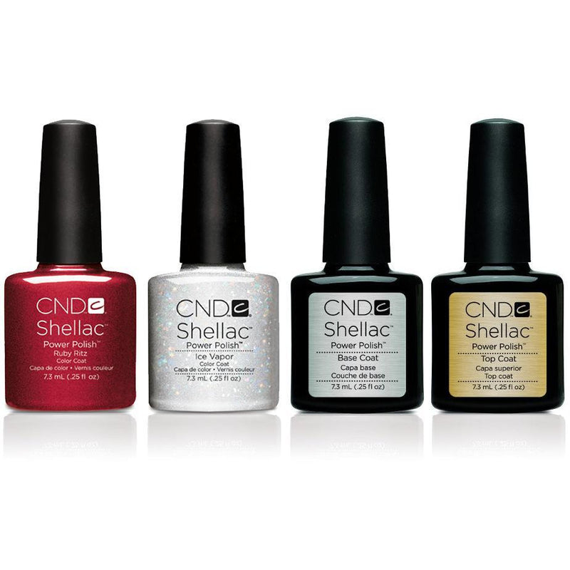 CND - Shellac Combo - Ruby Ritz & Ice Vapor with Base & Top Coat - Gel Polish - Nail Polish at Beyond Polish