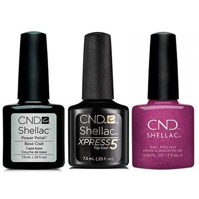 CND - Shellac Xpress5 Combo - Base, Top & Drama Queen (0.25 oz) - Gel Polish - Nail Polish at Beyond Polish