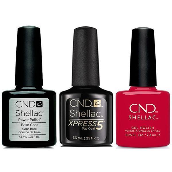 CND - Shellac Xpress5 Combo - Base, Top & First Love (0.25 oz) - Gel Polish - Nail Polish at Beyond Polish