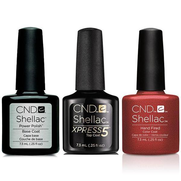 CND - Shellac Xpress5 Combo - Base, Top & Hand Fired (0.25 oz) - Gel Polish - Nail Polish at Beyond Polish