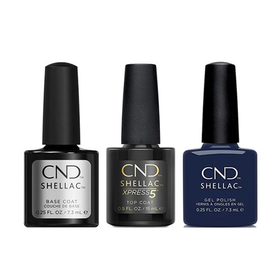 CND - Shellac Xpress5 Combo - Base, Top & High Waisted Jeans - Gel Polish - Nail Polish at Beyond Polish