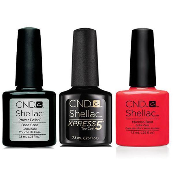 CND - Shellac Xpress5 Combo - Base, Top & Mambo Beat (0.25 oz) - Gel Polish - Nail Polish at Beyond Polish