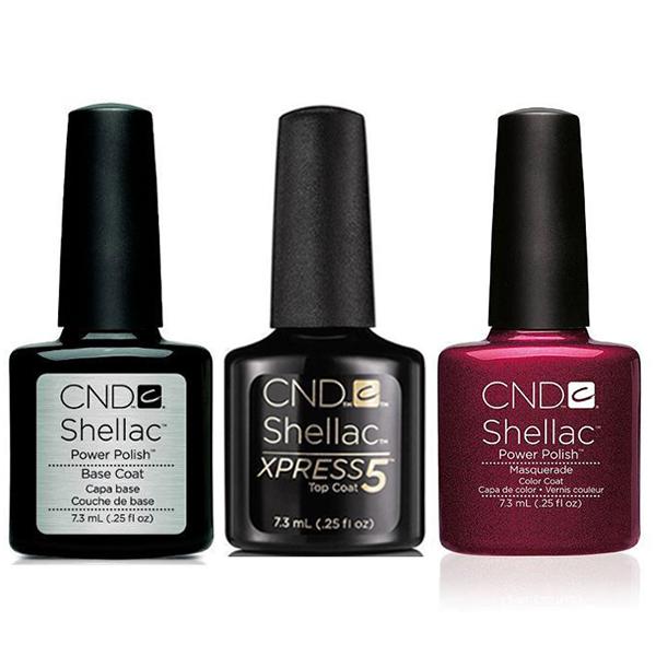 CND - Shellac Xpress5 Combo - Base, Top & Masquerade (0.25 oz) - Gel Polish - Nail Polish at Beyond Polish