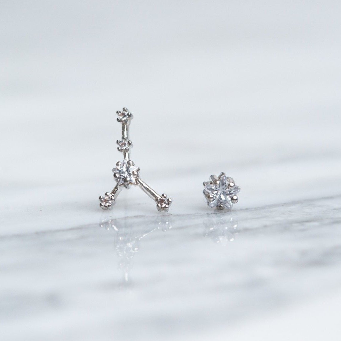 Cancer 24k White Gold Plated Studs - Earrings - Nail Polish at Beyond Polish
