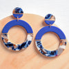 Cobalt Resin Drop Earrings - Earrings - Nail Polish at Beyond Polish