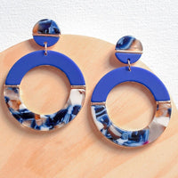 Cobalt Resin Drop Earrings - Earrings - Nail Polish at Beyond Polish