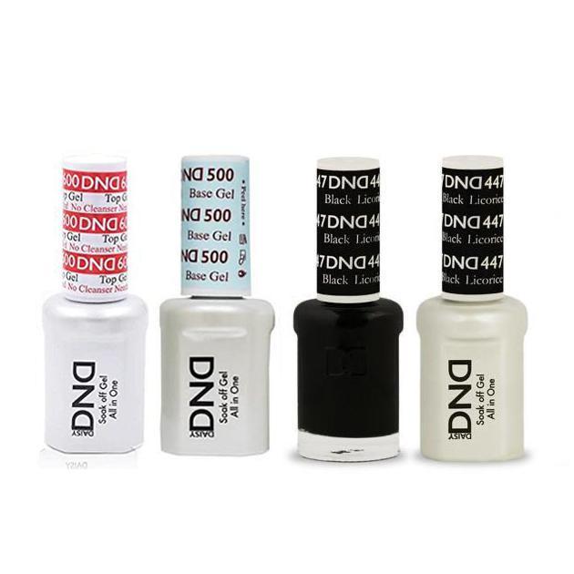 DND - #500#600 Base, Top, Gel & Lacquer Combo - Black Licorice - #447 - Gel & Lacquer Polish - Nail Polish at Beyond Polish