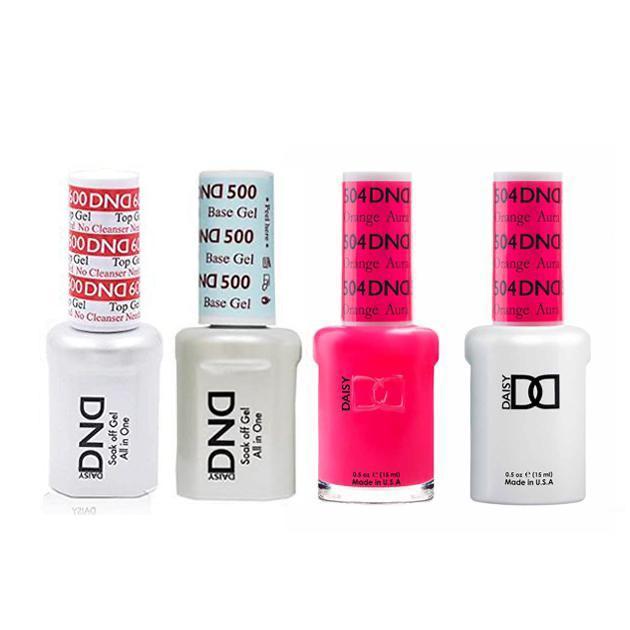 DND - #500#600 Base, Top, Gel & Lacquer Combo - ColorOrange Aura - #504 - Gel & Lacquer Polish - Nail Polish at Beyond Polish