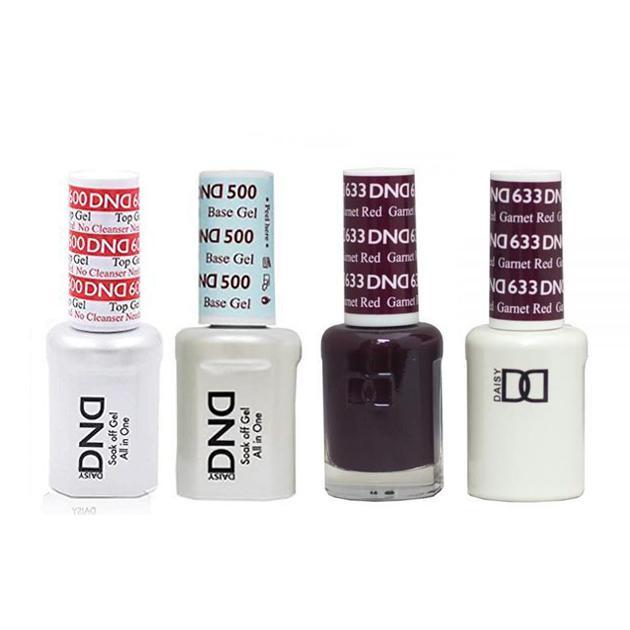 DND - #500#600 Base, Top, Gel & Lacquer Combo - Garnet Red - #633 - Gel & Lacquer Polish - Nail Polish at Beyond Polish