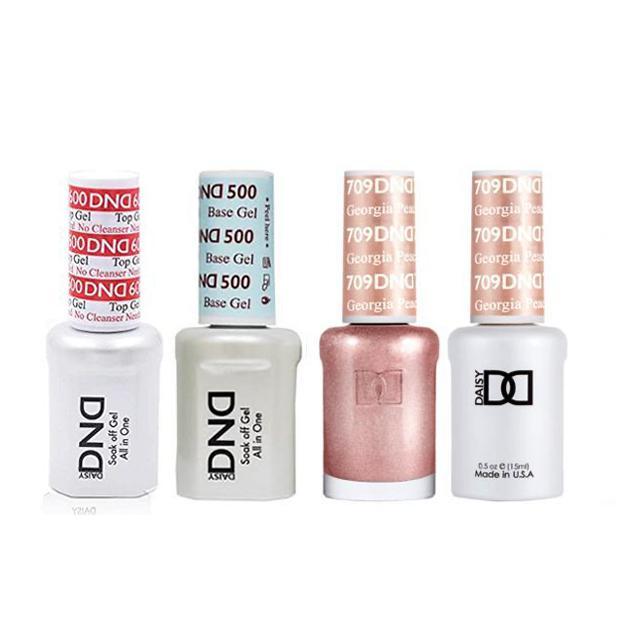 DND - #500#600 Base, Top, Gel & Lacquer Combo - Georgia Peach - #709 - Gel & Lacquer Polish - Nail Polish at Beyond Polish