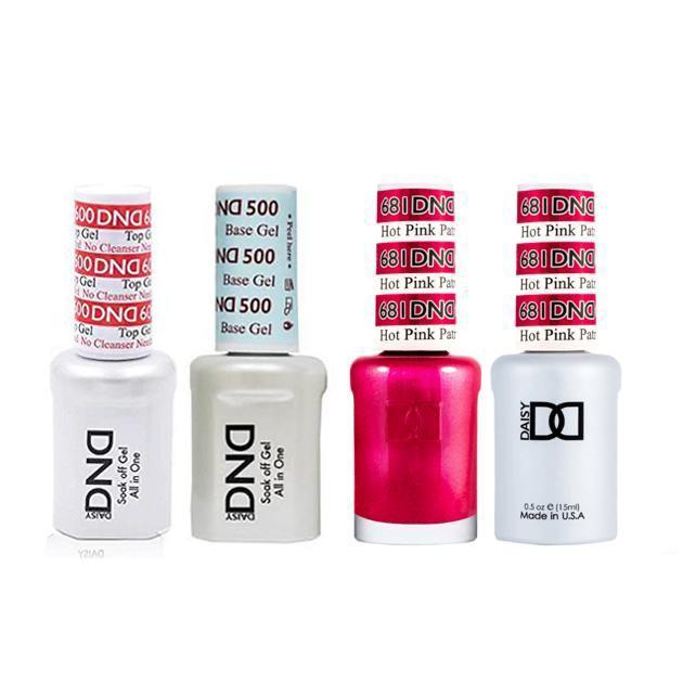 DND - #500#600 Base, Top, Gel & Lacquer Combo - Hot Pink Patrol - #681 - Gel & Lacquer Polish - Nail Polish at Beyond Polish