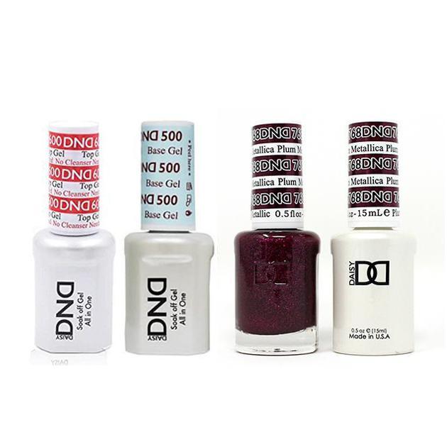 DND - #500#600 Base, Top, Gel & Lacquer Combo - Metallica Plum - #768 - Gel & Lacquer Polish - Nail Polish at Beyond Polish