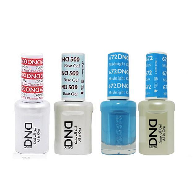 DND - #500#600 Base, Top, Gel & Lacquer Combo - Midnight Kiss - #672 - Gel & Lacquer Polish - Nail Polish at Beyond Polish