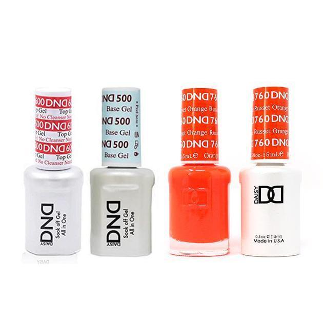 DND - #500#600 Base, Top, Gel & Lacquer Combo - Russet Orange - #760 - Gel & Lacquer Polish - Nail Polish at Beyond Polish
