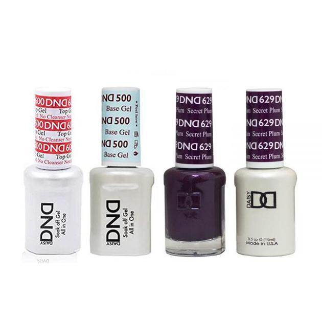 DND - #500#600 Base, Top, Gel & Lacquer Combo - Secret Plum - #629 - Gel & Lacquer Polish - Nail Polish at Beyond Polish