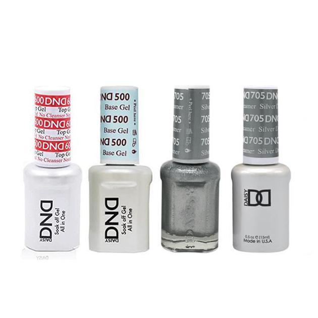 DND - #500#600 Base, Top, Gel & Lacquer Combo - Silver Dreamer - #705 - Gel & Lacquer Polish - Nail Polish at Beyond Polish