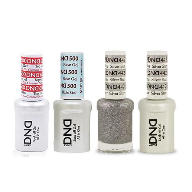 DND - #500#600 Base, Top, Gel & Lacquer Combo - Silver Star - #442 - Gel & Lacquer Polish - Nail Polish at Beyond Polish