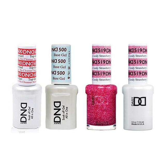 DND - #500#600 Base, Top, Gel & Lacquer Combo - Strawberry Candy - #519 - Gel & Lacquer Polish - Nail Polish at Beyond Polish