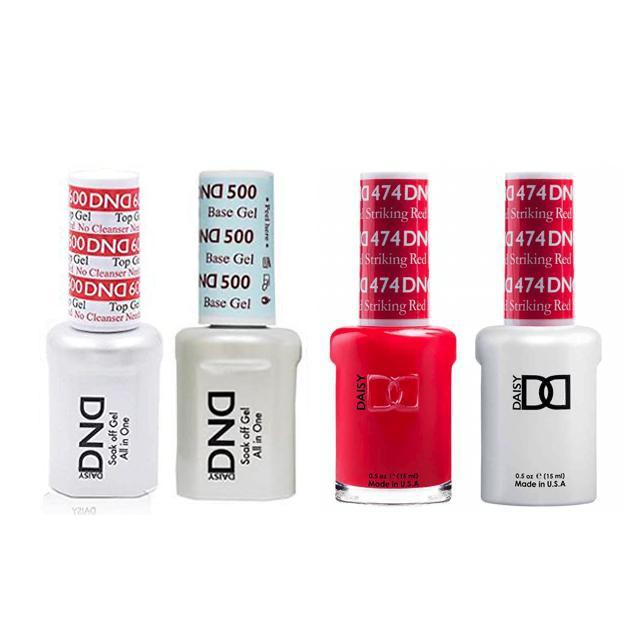 DND - #500#600 Base, Top, Gel & Lacquer Combo - Striking Red - #474 - Gel & Lacquer Polish - Nail Polish at Beyond Polish