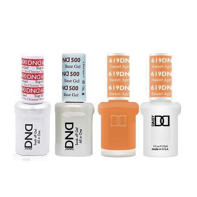 DND - #500#600 Base, Top, Gel & Lacquer Combo - Sweet Apricot - #619 - Gel & Lacquer Polish - Nail Polish at Beyond Polish