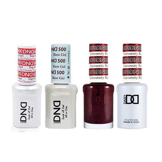 DND - #500#600 Base, Top, Gel & Lacquer Combo - University Red - #676 - Gel & Lacquer Polish - Nail Polish at Beyond Polish