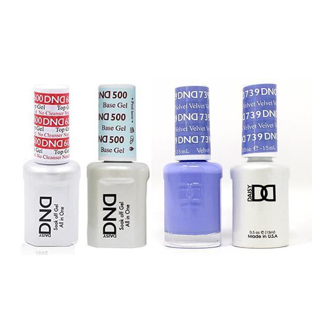 DND - #500#600 Base, Top, Gel & Lacquer Combo - Velvet - #739 - Gel & Lacquer Polish - Nail Polish at Beyond Polish