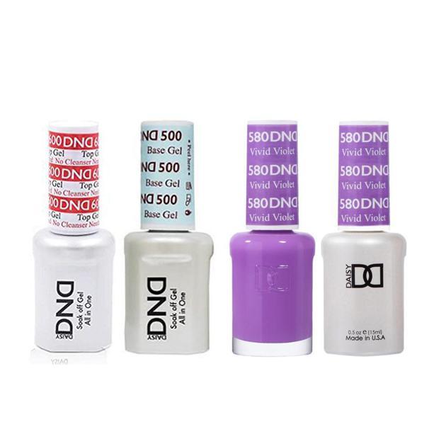 DND - #500#600 Base, Top, Gel & Lacquer Combo - Vivid Violet - #580 - Gel & Lacquer Polish - Nail Polish at Beyond Polish
