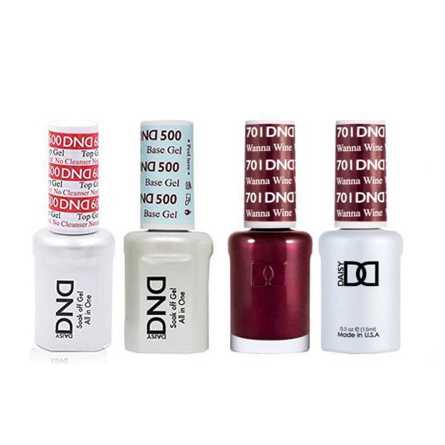 DND - #500#600 Base, Top, Gel & Lacquer Combo - Wanna Wine - #701 - Gel & Lacquer Polish - Nail Polish at Beyond Polish