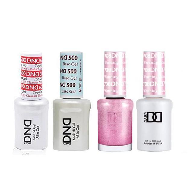DND - #500#600 Base, Top, Gel & Lacquer Combo - Warming Rose - #708 - Gel & Lacquer Polish - Nail Polish at Beyond Polish