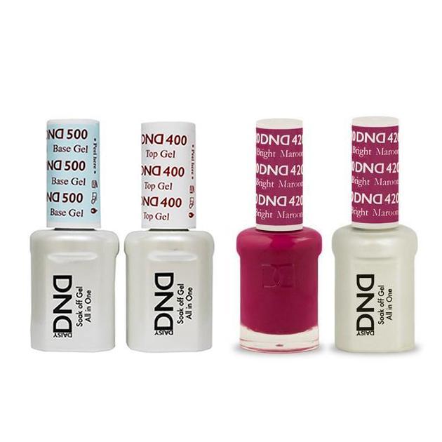 DND - Base, Top, Gel & Lacquer Combo - Bright Maroon - #420 - Gel & Lacquer Polish - Nail Polish at Beyond Polish