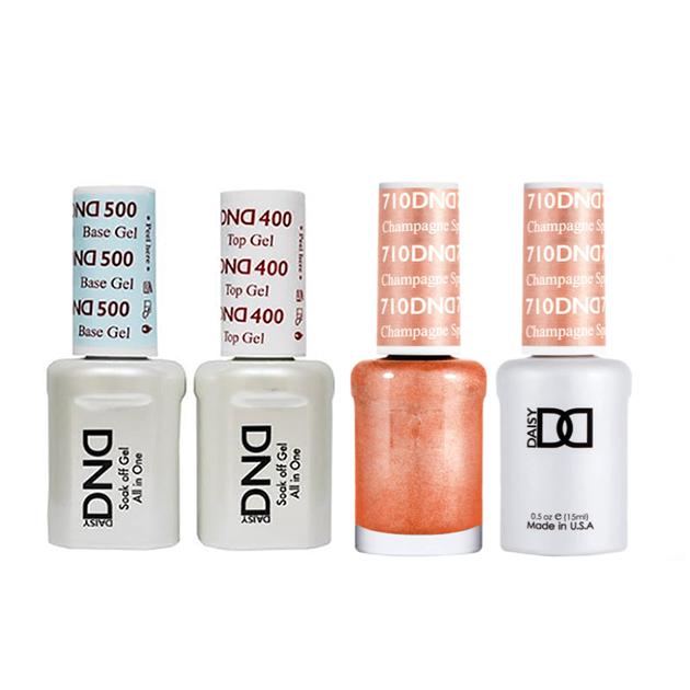 DND - Base, Top, Gel & Lacquer Combo - Champagne Sparkles - #710 - Gel & Lacquer Polish - Nail Polish at Beyond Polish