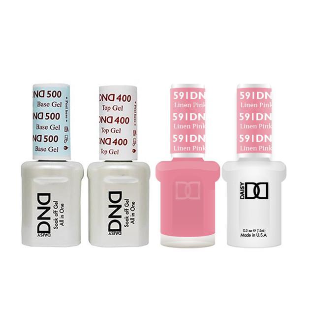 DND - Base, Top, Gel & Lacquer Combo - Linen Pink - #591 - Gel & Lacquer Polish - Nail Polish at Beyond Polish